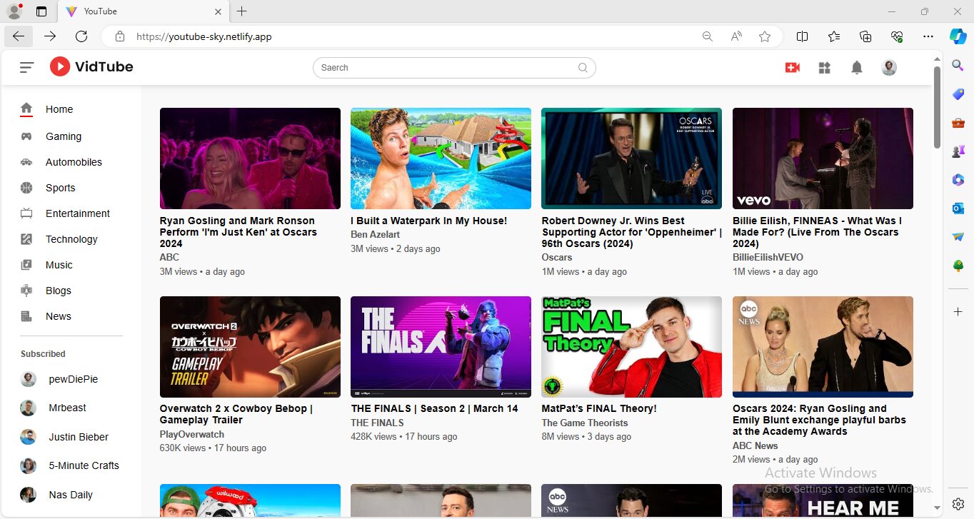 Video Streaming Web App